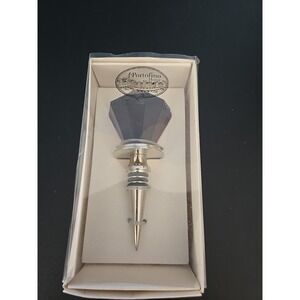 Vintage Ruby Red Faceted Glass Diamond Shape Wine Bottle Stopper Prism‎ New